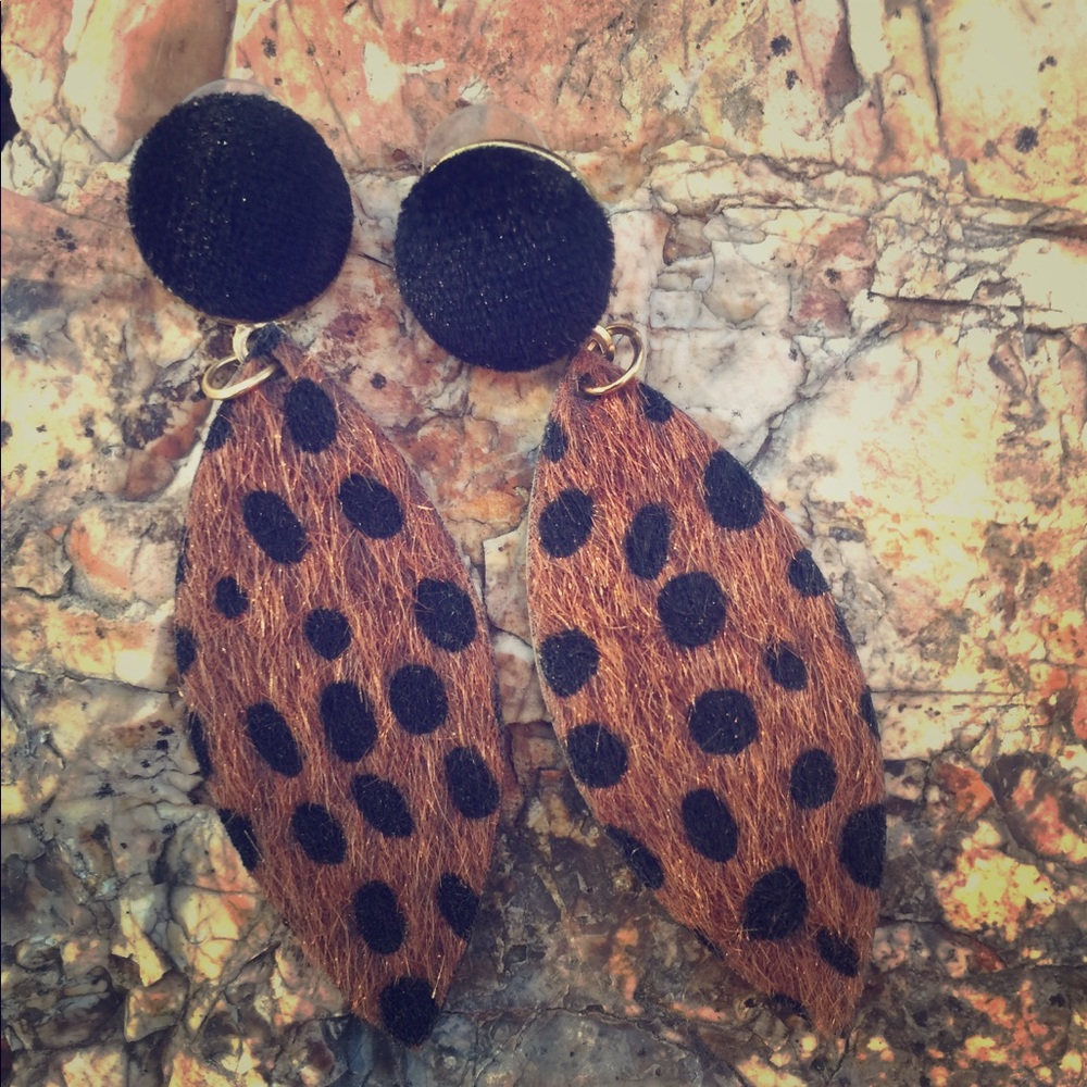 Leopard print earrings